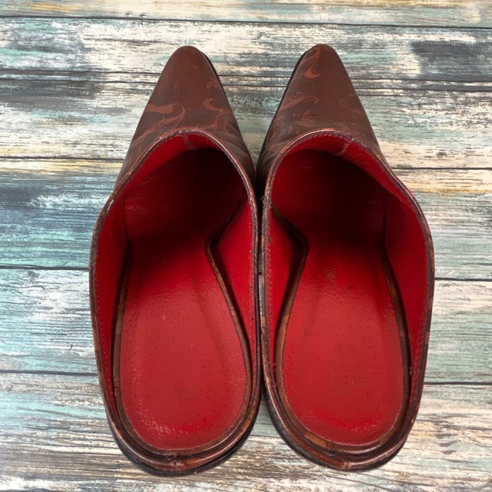 Donald J Pliner Perlie Womens 7.5M Mules Western Dress Shoes Pointed Toe Clogs - Picture 5 of 14